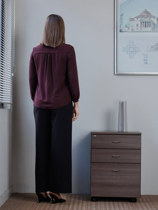 Long sleeve V neck blouse