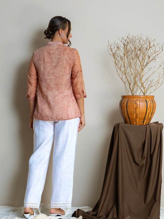 Batik sik paint floral top