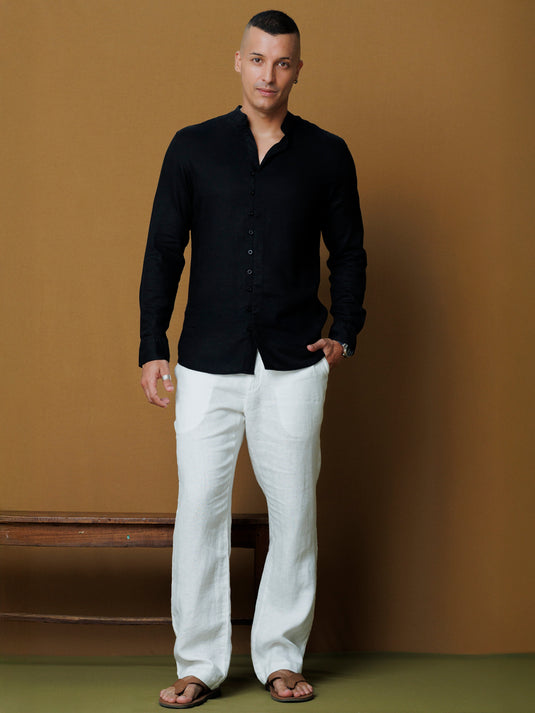 Mao collar button up shirt