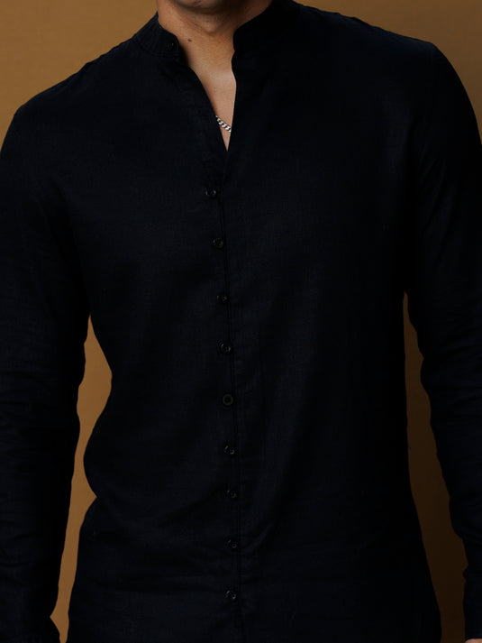 Mao collar button up shirt