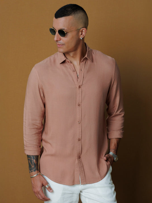 Regular back pleated L/S shirt