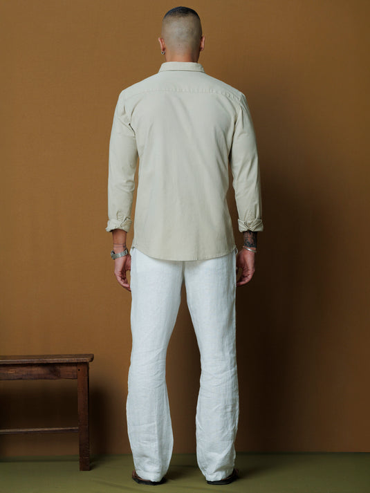 Regular front pleated L/S shirt