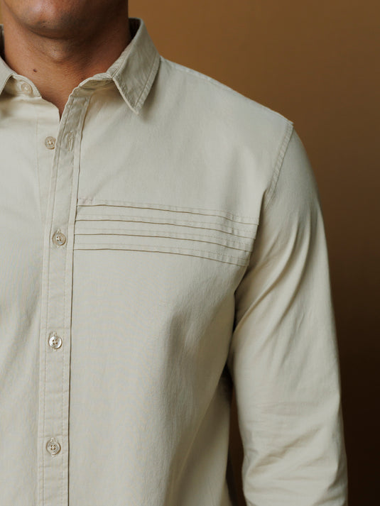 Regular front pleated L/S shirt