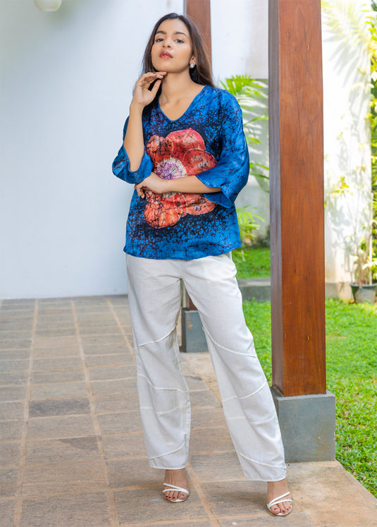 Batik Floral Silk Top