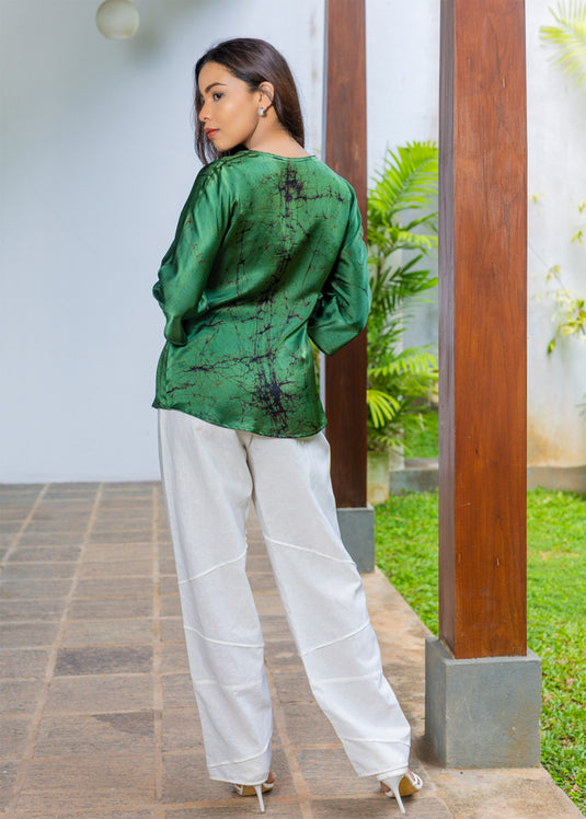 Batik Floral Silk Top