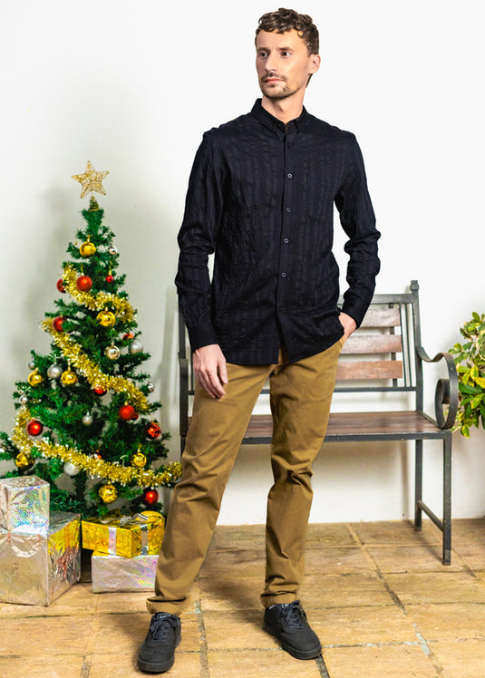 Casual Wear Textured L/S Shirt