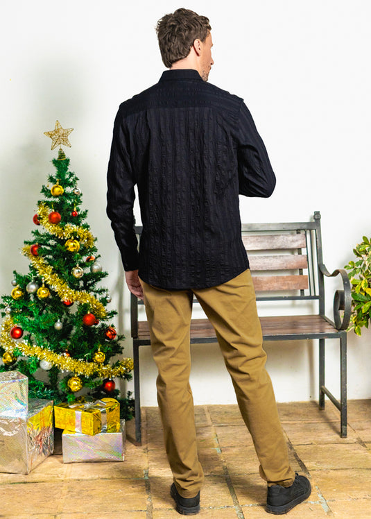 Casual Wear Textured L/S Shirt