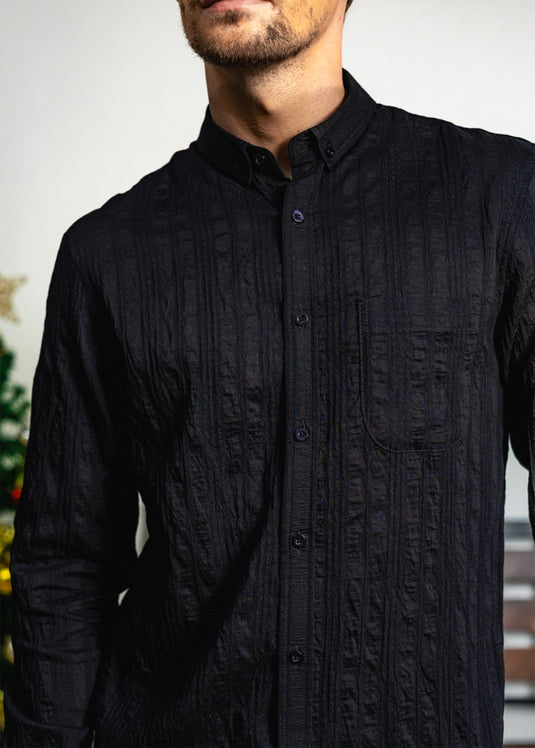 Casual Wear Textured L/S Shirt
