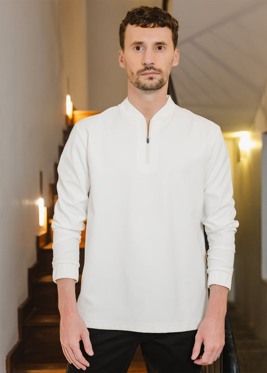 Waffle Zip Neck L/S T-Shirt