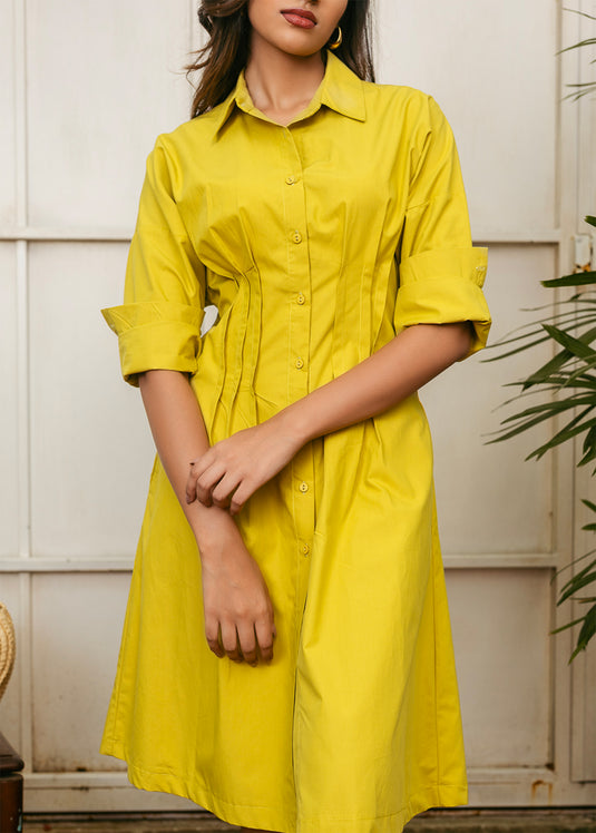 Shirt Dress With Pin Tucks