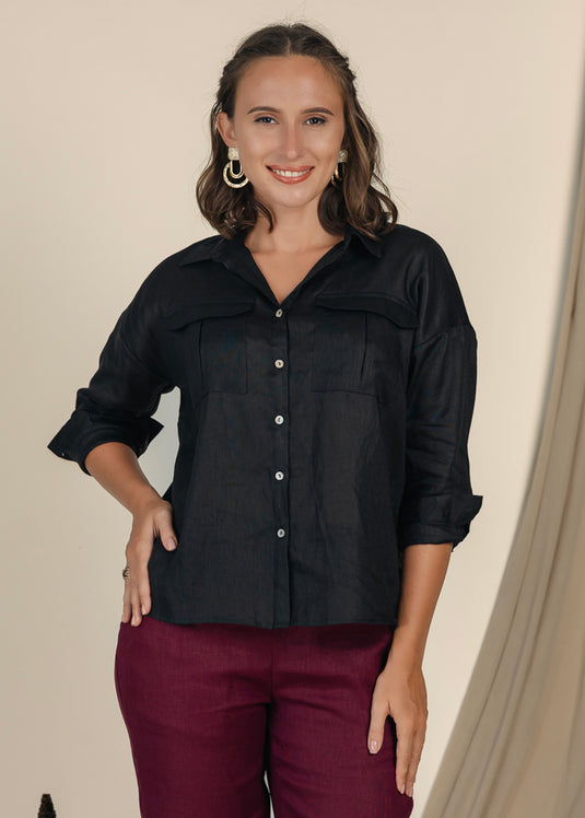 Linen Shirt With Double Pockets
