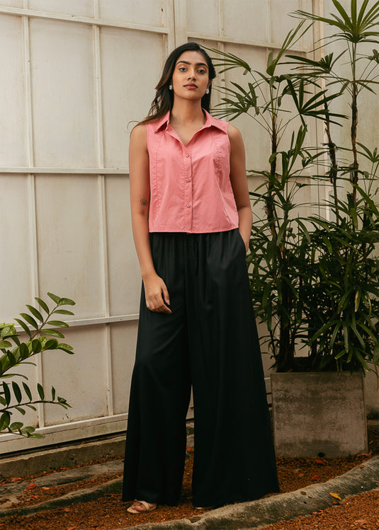 Crop Top With Collar