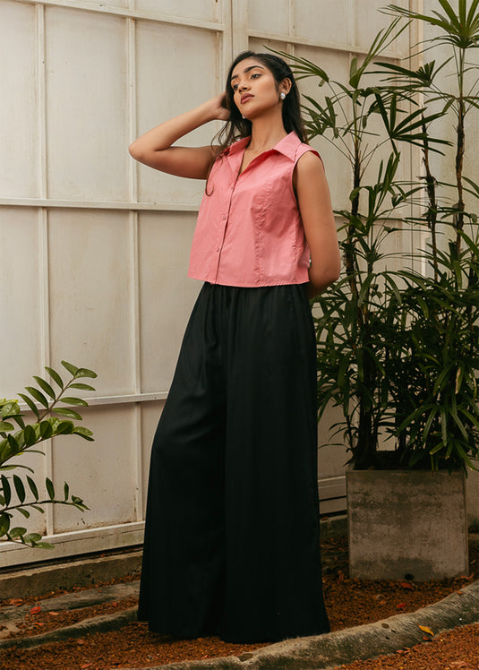 Crop Top With Collar