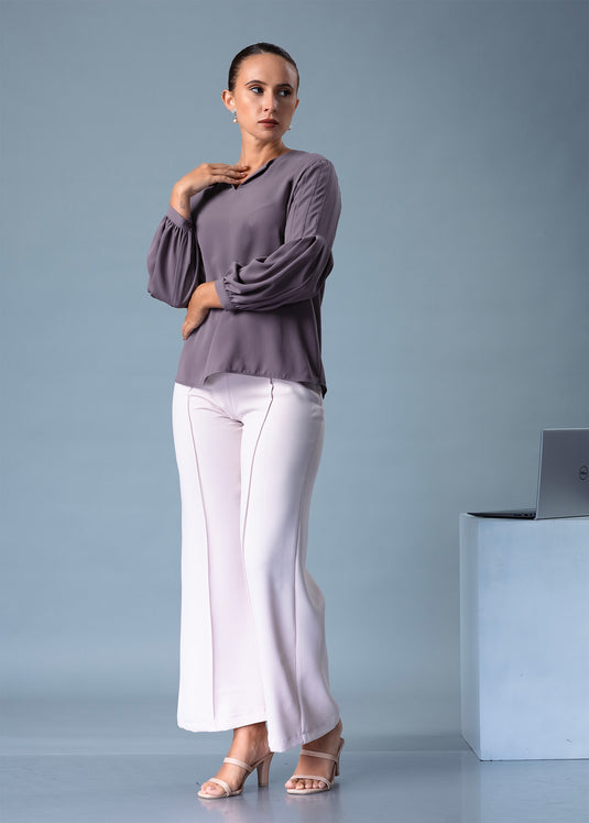 Pleated Sleeve Detailed Blouse