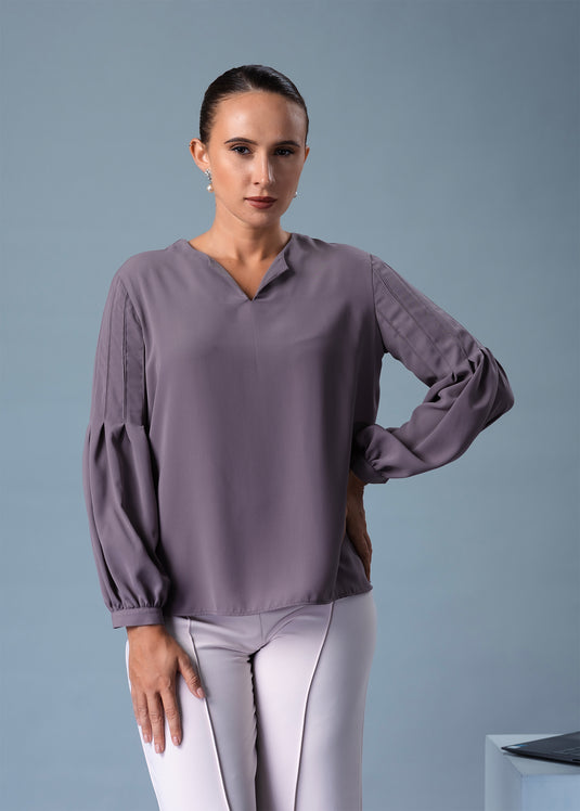 Pleated Sleeve Detailed Blouse