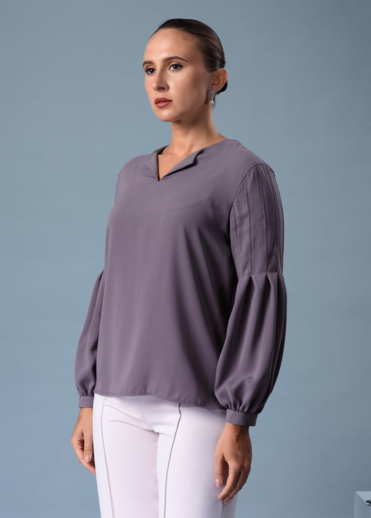 Pleated Sleeve Detailed Blouse