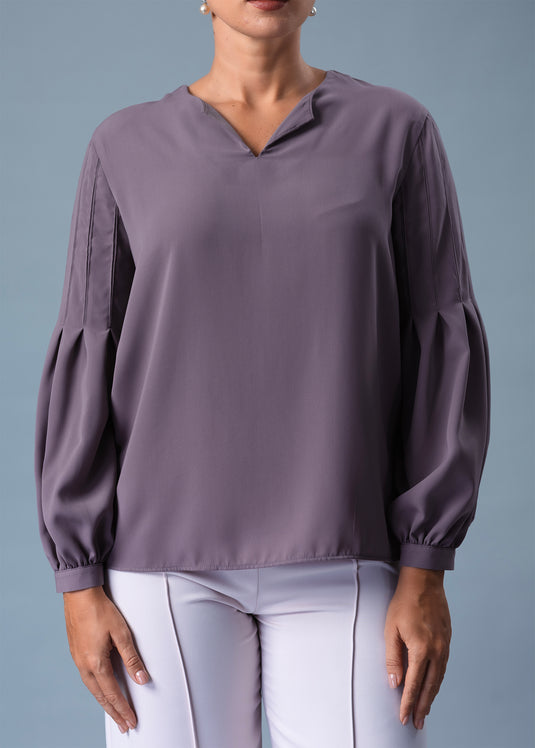 Pleated Sleeve Detailed Blouse