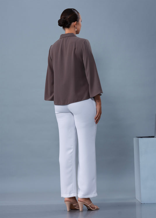 Bell sleeve button down blouse