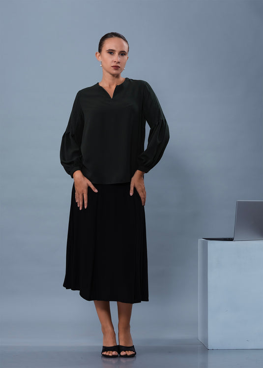 Pleated Sleeve Detailed Blouse