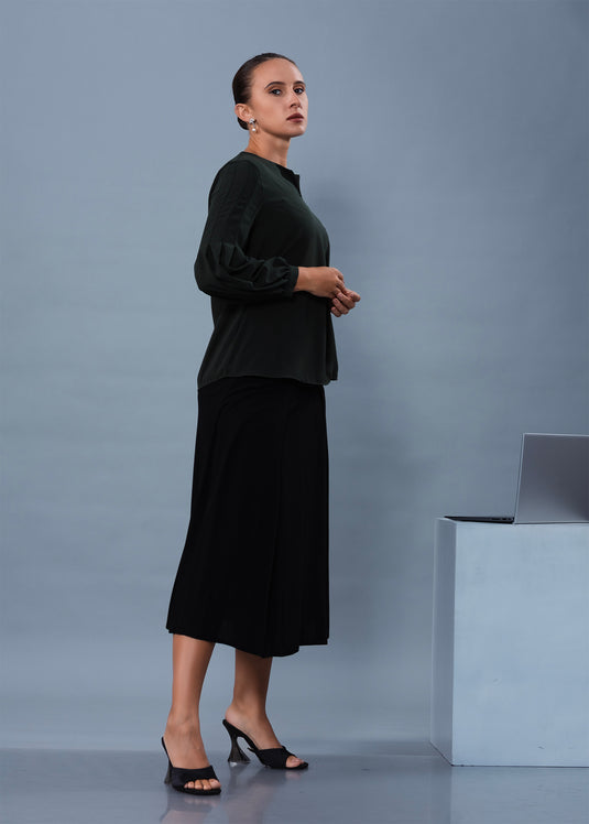 Pleated Sleeve Detailed Blouse