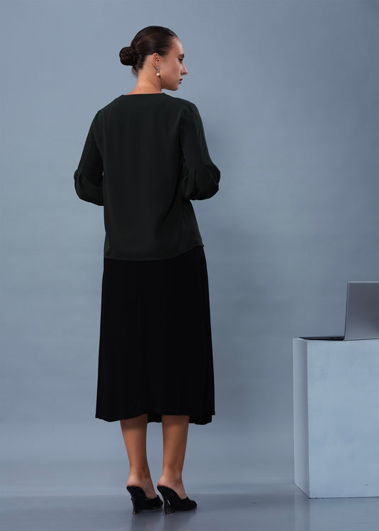 Pleated Sleeve Detailed Blouse