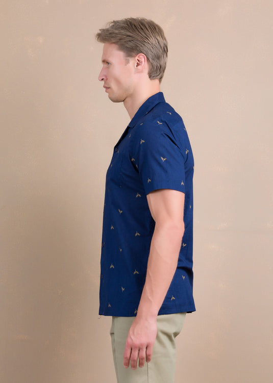 Casual Wear Printed Cuban Collar Shirt