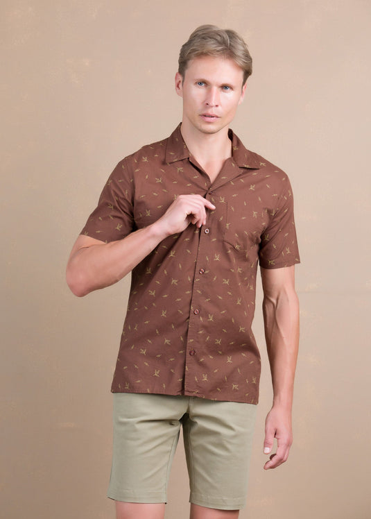 Casual Wear Printed Cuban Collar Shirt