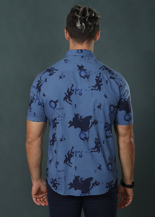 Blue Jason Printed S/S Shirt