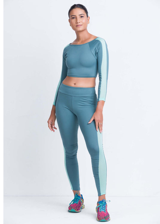 Legging with mesh detailing