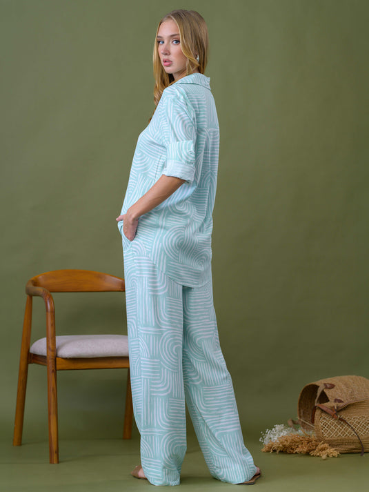 Printed oversized shirt