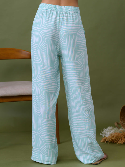 Printed drawcord pant