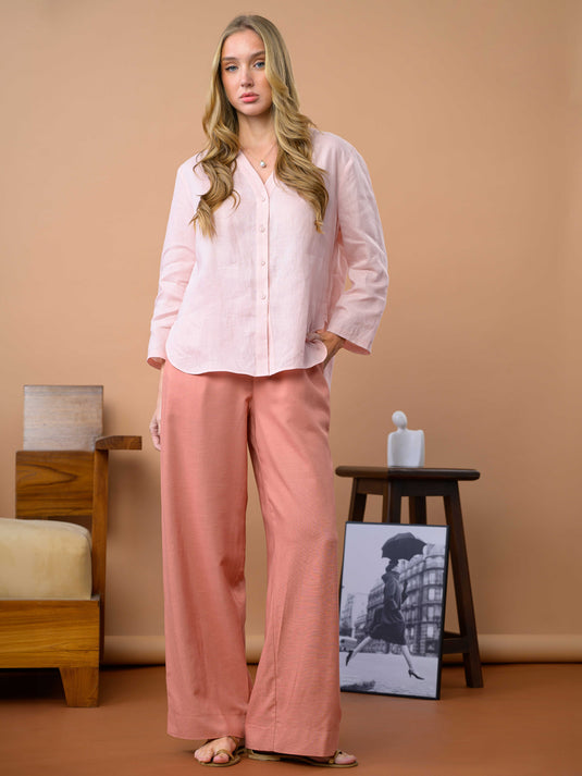 Drawcord pant with wide hem
