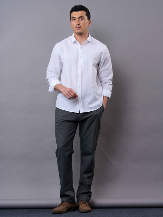 Casual Wear SeerSucker Long Sleeve Shirt