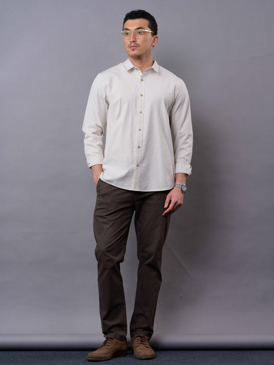 Casual Wear SeerSucker Stripe Long Sleeve Shirt.