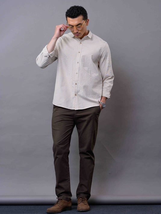 Casual Wear SeerSucker Stripe Long Sleeve Shirt.