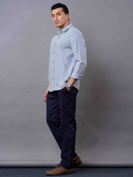 Casual Wear SeerSucker Stripe Long Sleeve Shirt.