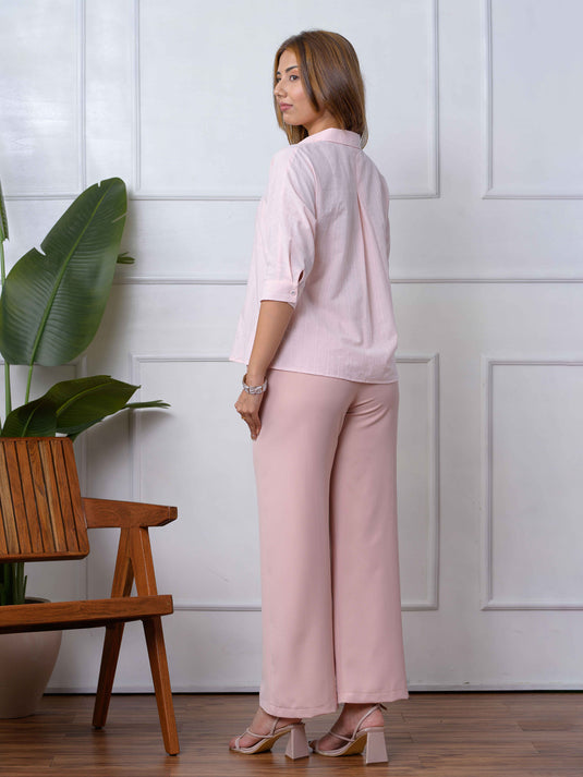 Cut Panel Detailed Blouse With Pintucks