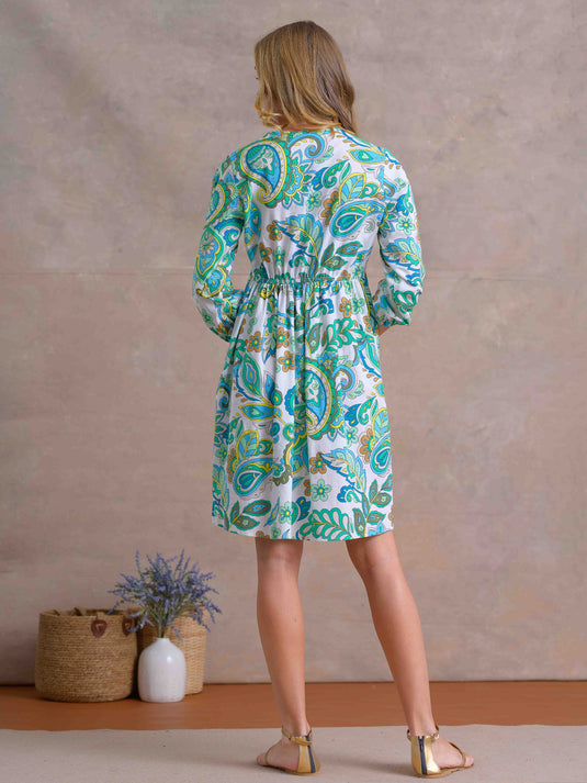 V Neck Printed Dress