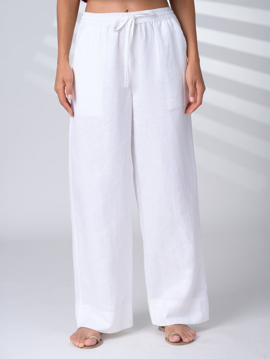 Basic draw cord linen pant