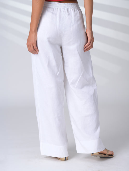 Basic draw cord linen pant