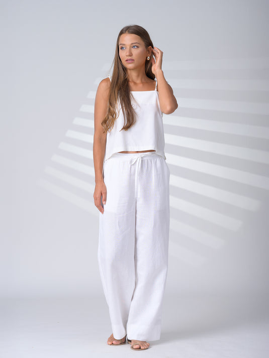 Crop top with functional ties