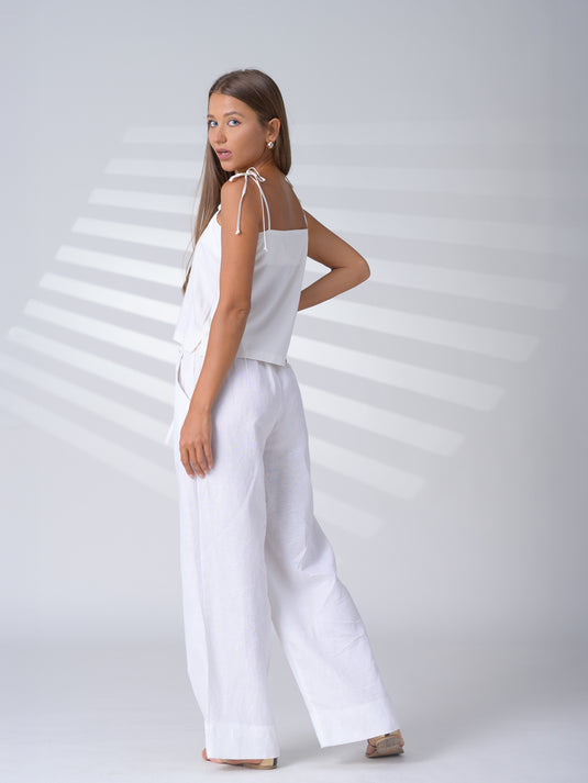 Crop top with functional ties