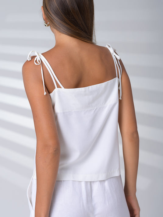 Crop top with functional ties