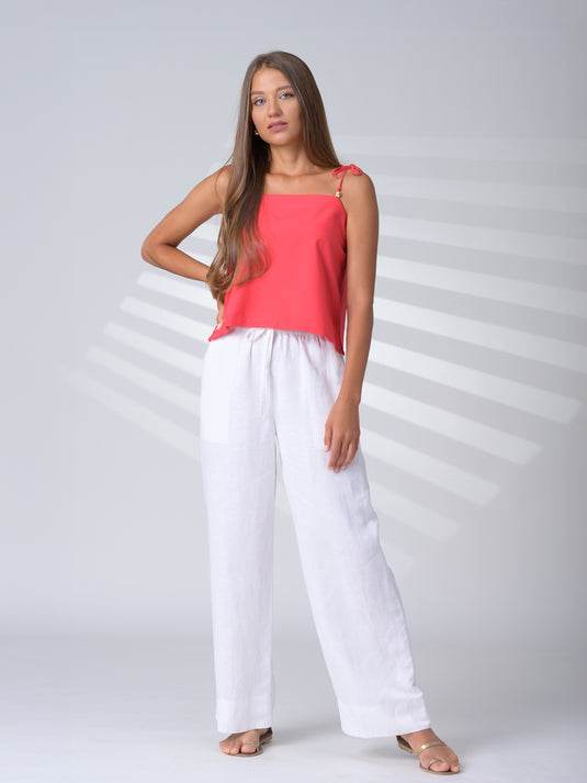 Crop top with functional ties