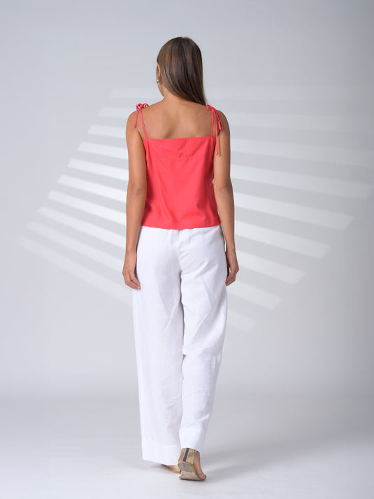 Crop top with functional ties