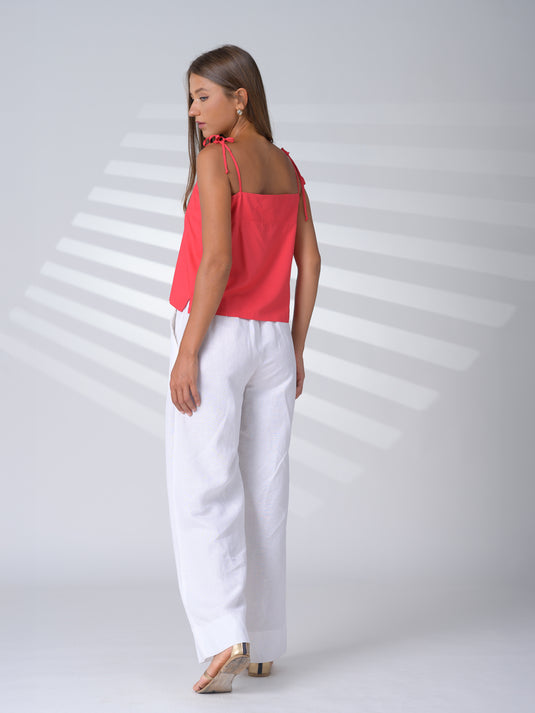 Crop top with functional ties