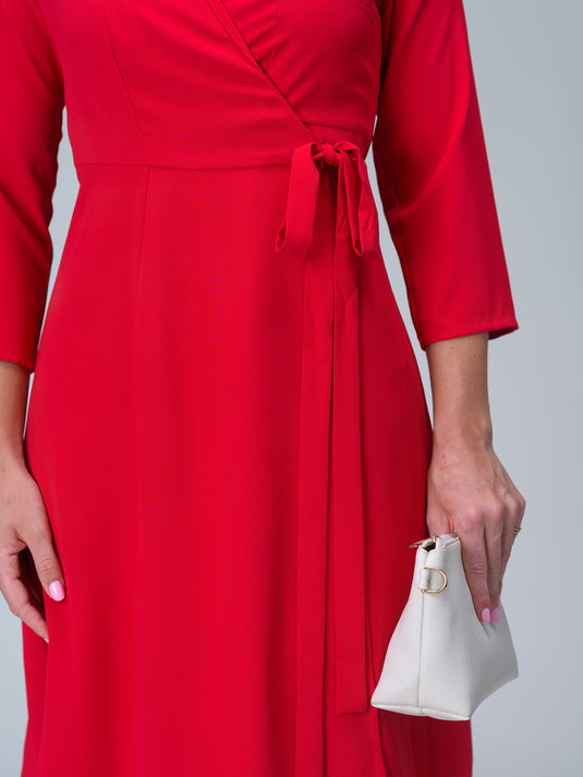 Wrap dress with collar