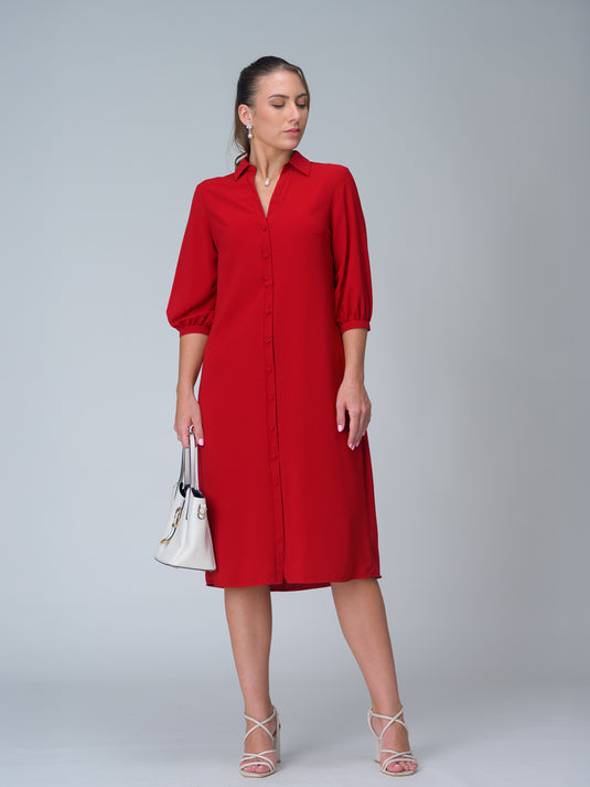 Button down midi dress