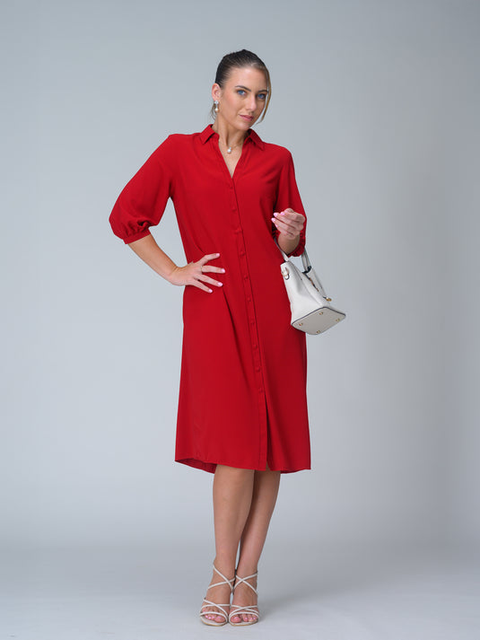 Button down midi dress