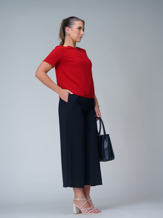 Basic round neck blouse